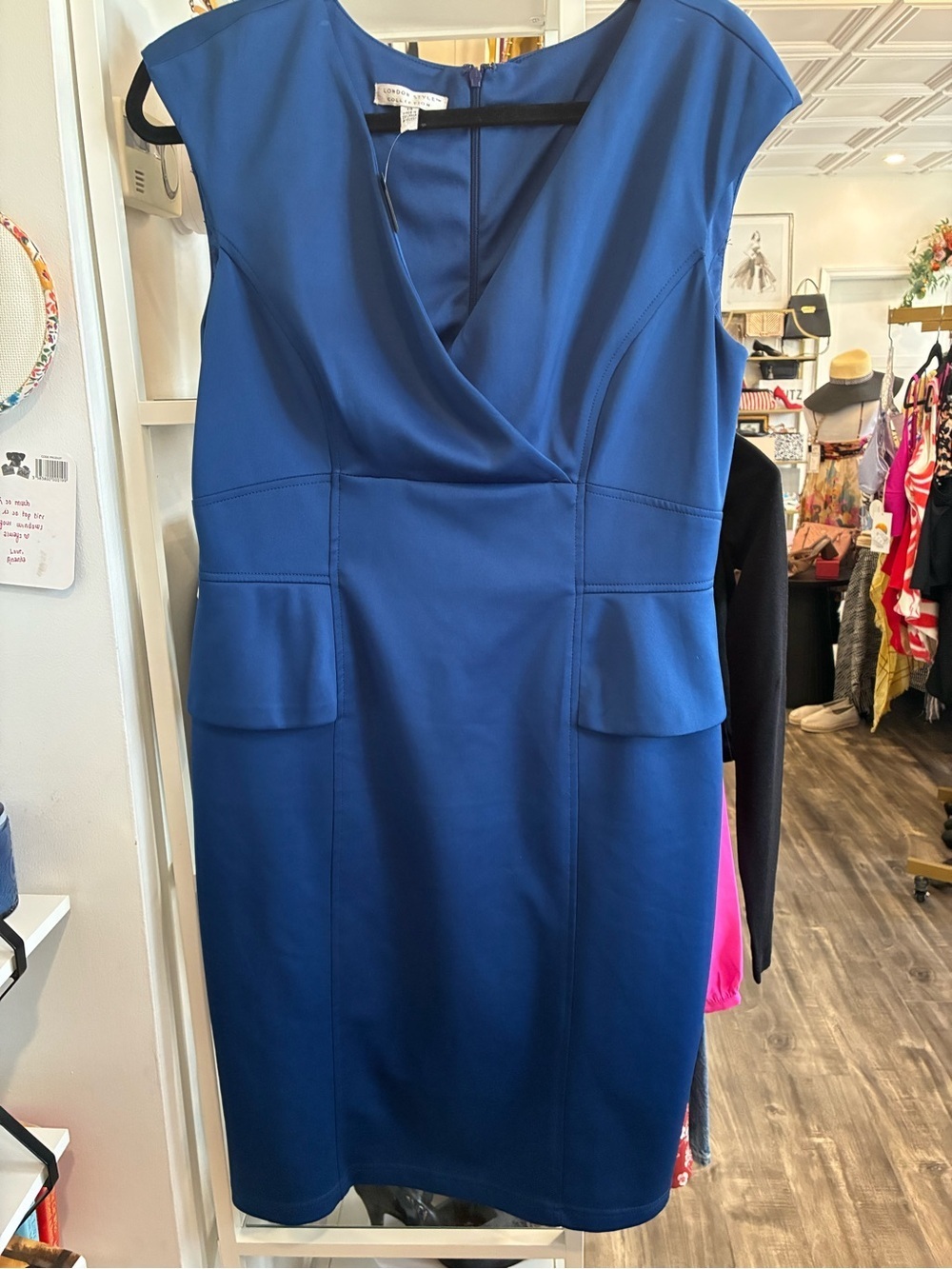 Classic Cap-Sleeve Sheath Dress in Royal Blue